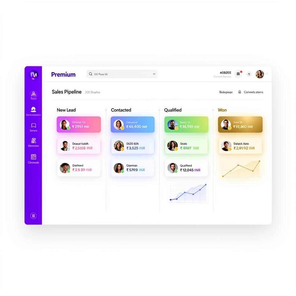 CRM dashboard mockup
