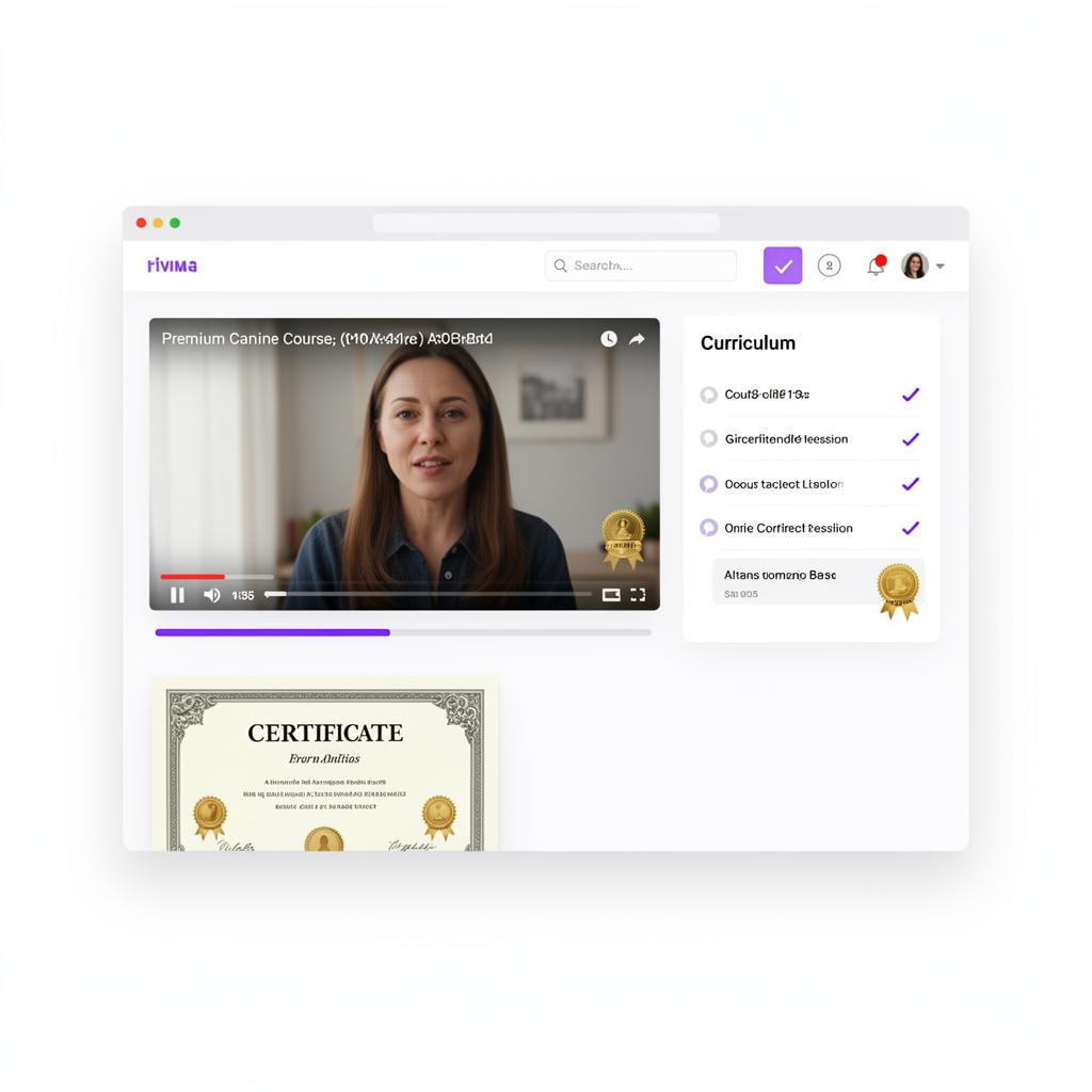 Online course platform mockup