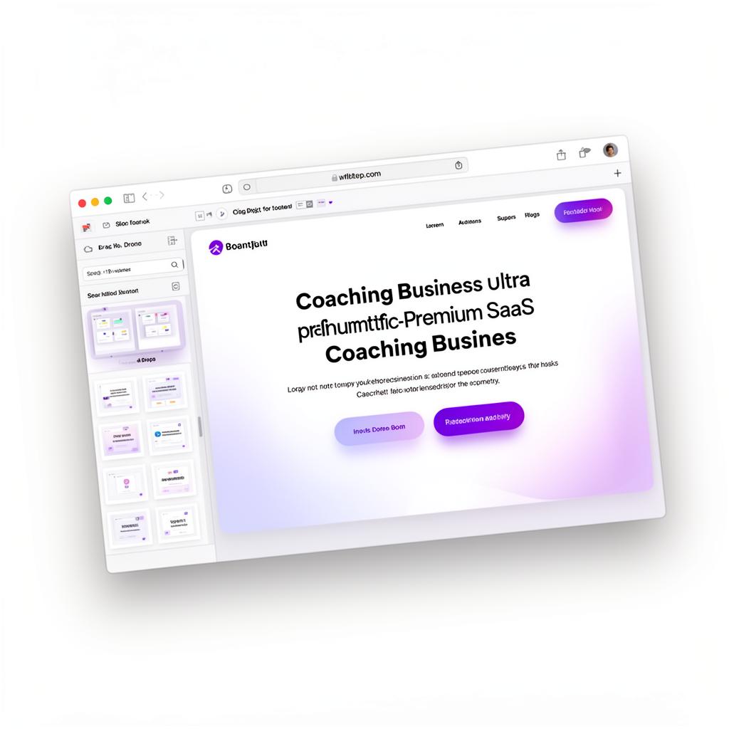 Website builder dashboard mockup